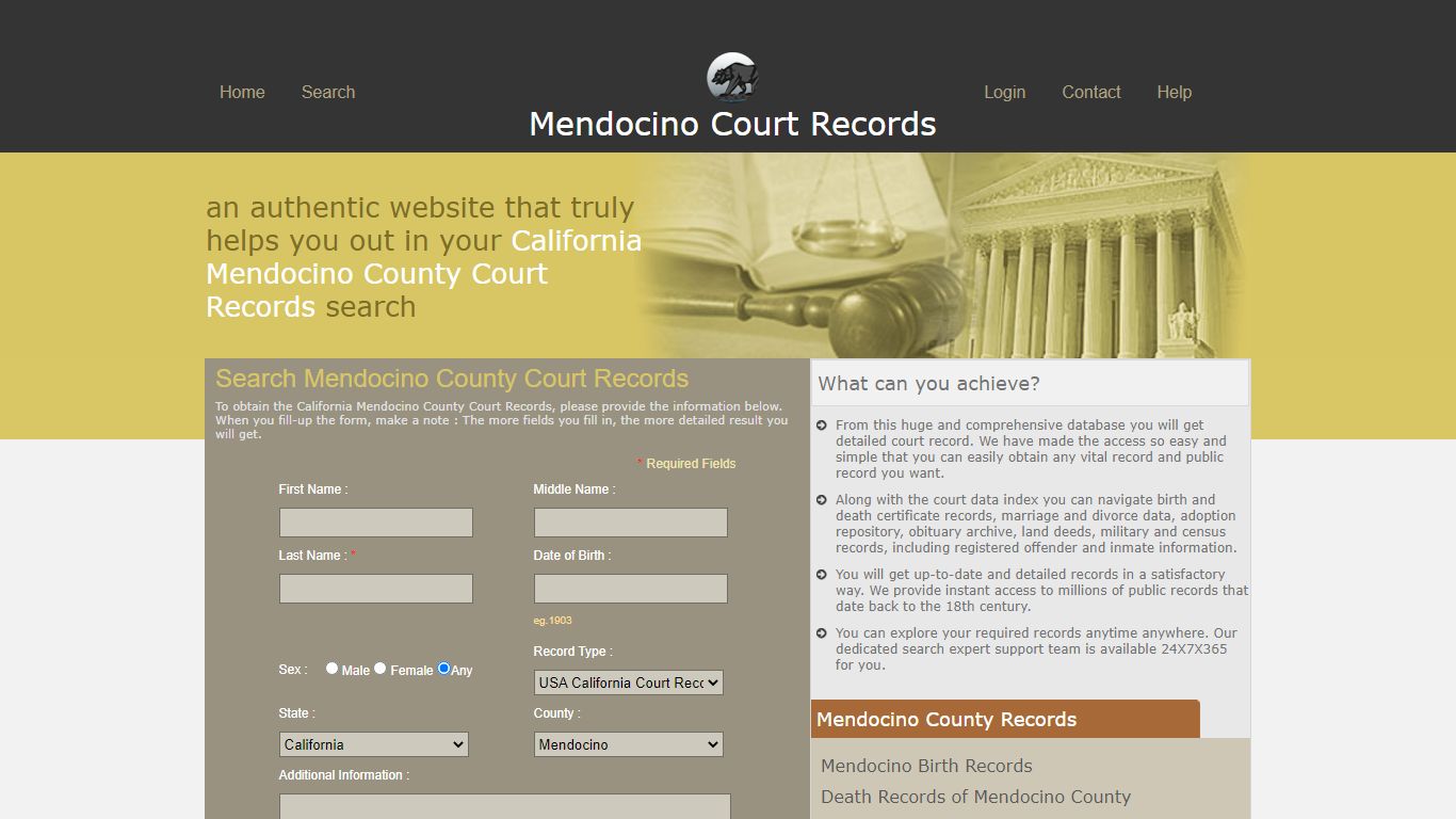 Mendocino County Court Records. Public Records, California ...